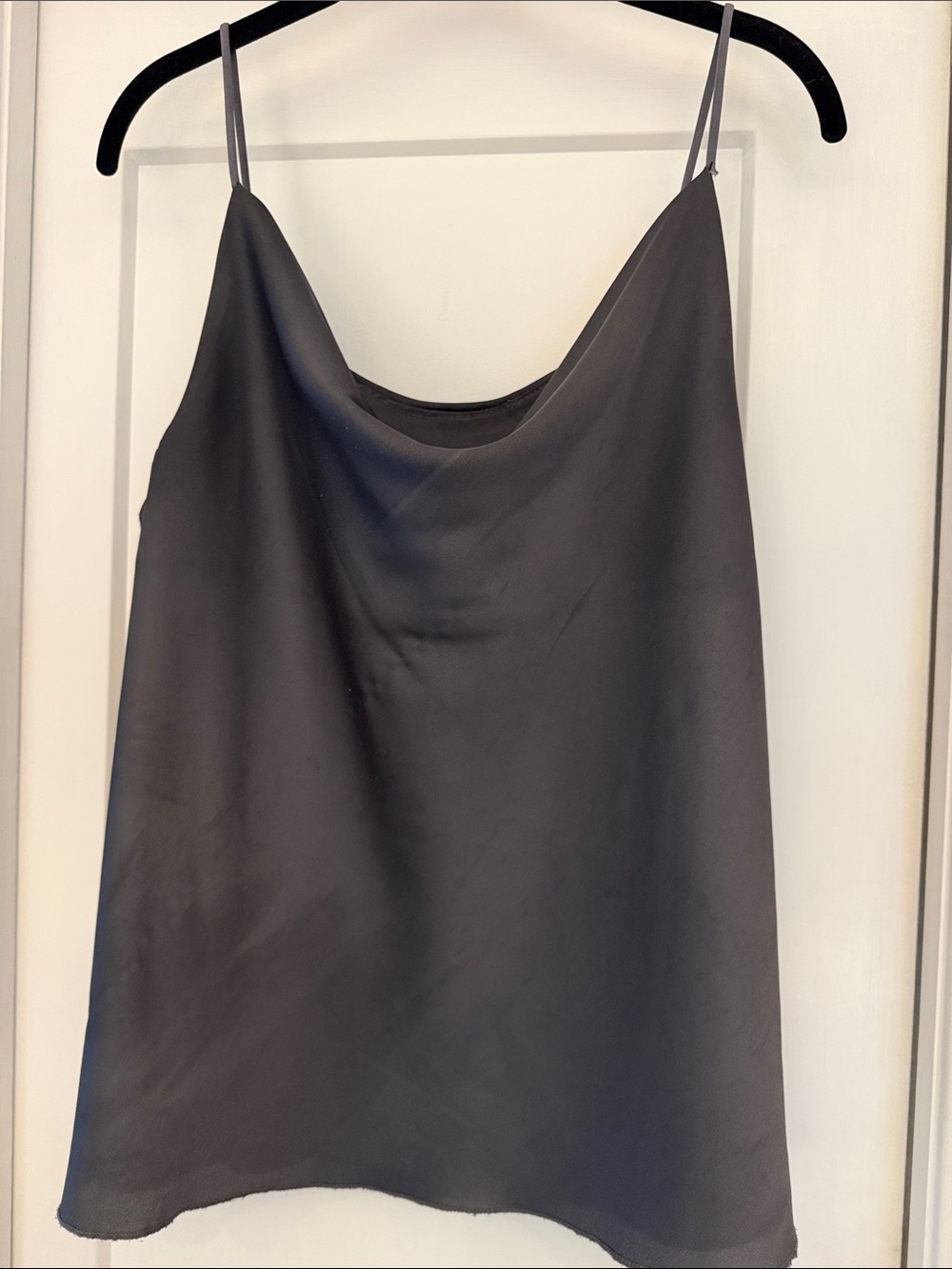 Dark grey Satin Cowl Neck Camisole - Women Tops